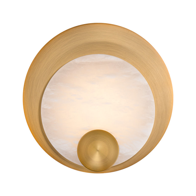 Rowlings Aluminum LED Flush Mounted Sconce, Aged Brass