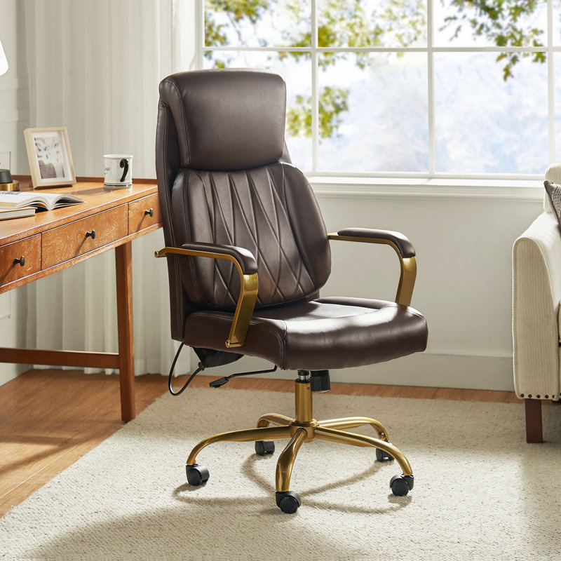 Fauteuil de direction ergonomique et inclinable Sofiane, Brun