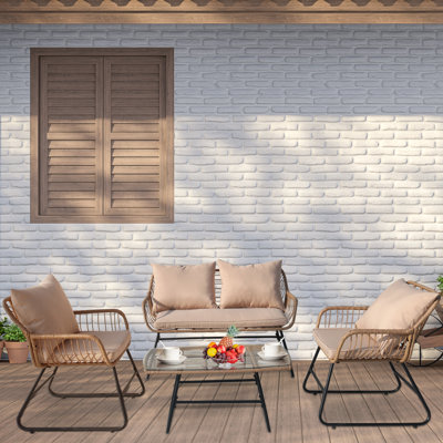 4-piece Patio Furniture Outdoor Bistro Set With Cushions by Bayou Breeze