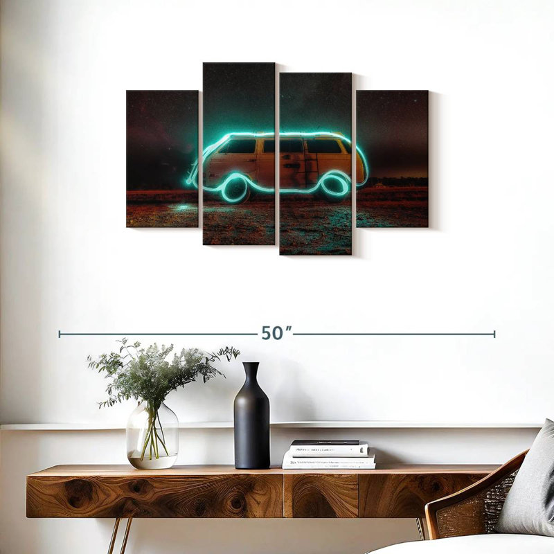 Mehar Neon Retro Van, 22" H x 36" W