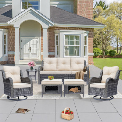 Raenell 5 - Person Patio Conversation Set with Cushions