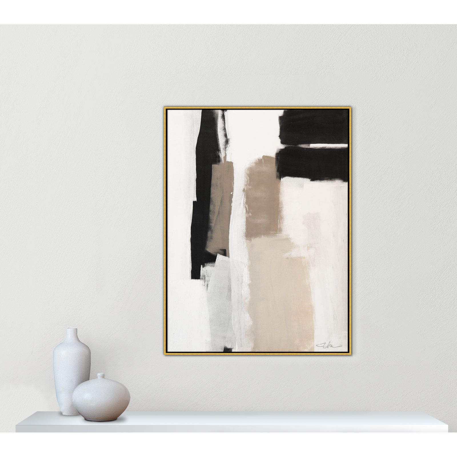 Giverny Earth Scapes II by  Print, Gold Floater Framed, No Mat, 49.5" H x 37.5" W x 2" D