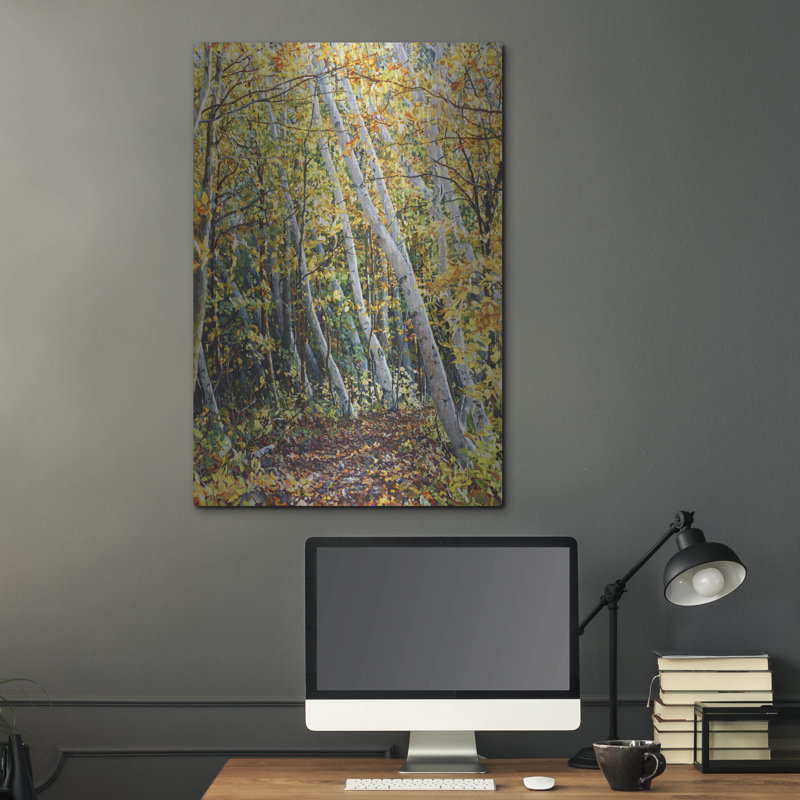 Millwood Pines «Birch Path» par Joanne Towers, art mural en métal, H 36 po x l 24 po