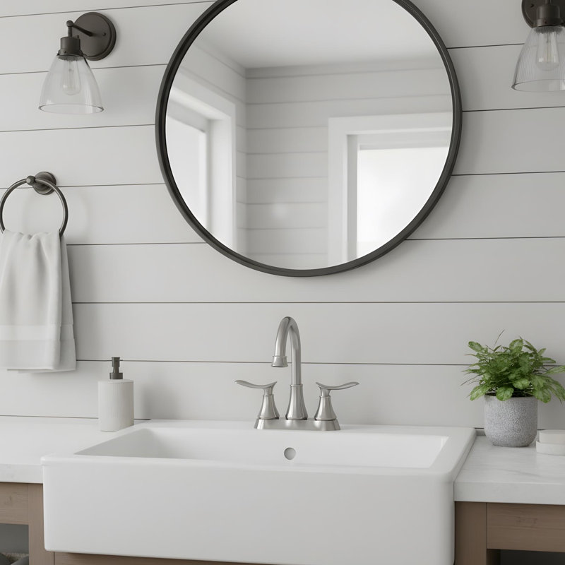 Modern Bathroom Sink Faucet with Pop Up Drain and 2 Handles, Brushed Nickel