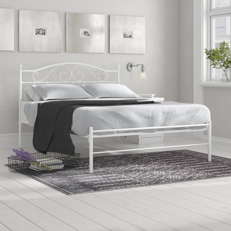 Sussex Metal Bed, White, Double (4'6)