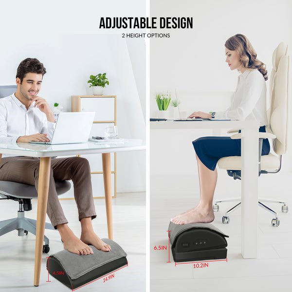 Repose-pieds chauffant Snailax - Repose-pieds réglable et massant pour soulager les douleurs lombaires, lombaires et du genou