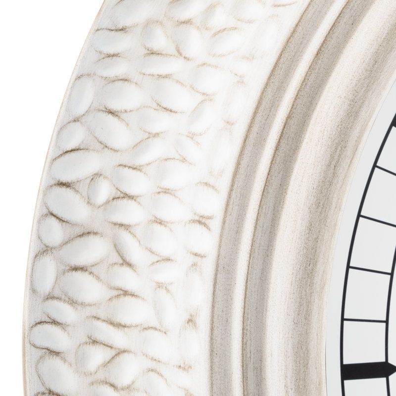 21" White-Washed Hammered Metal Analog Wall Clock