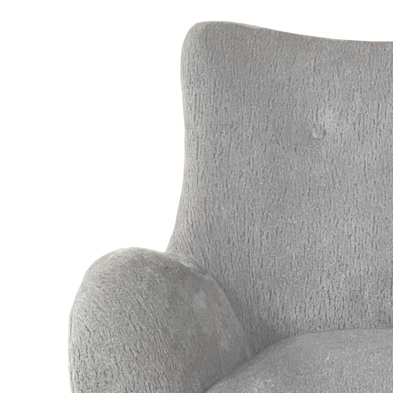 Fauteuil d'appoint pivotant en tissu de couleur zinc (fauteuil d'appoint)