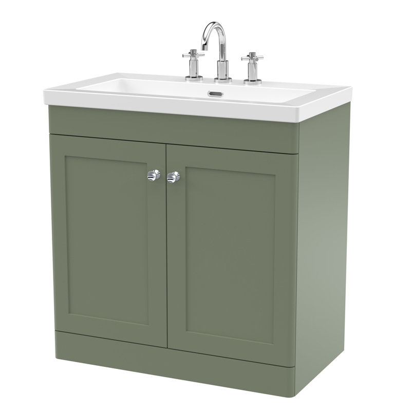 Classique Bathroom Vanity, Satin Green, 81.3 cm W