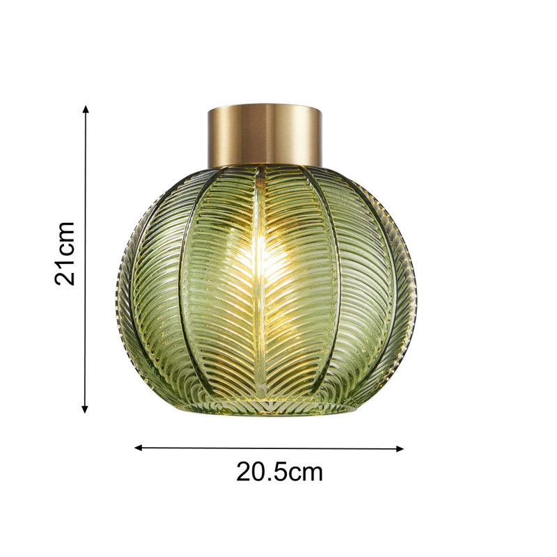 21cm H Glass Bowl Pendant Shade ( Screw On ) in Green