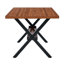 Table de salle à manger 71 po x 35,4 po en bois de noyer épissé, structure industrielle en forme de X pour 6 à 8 personnes-892605316