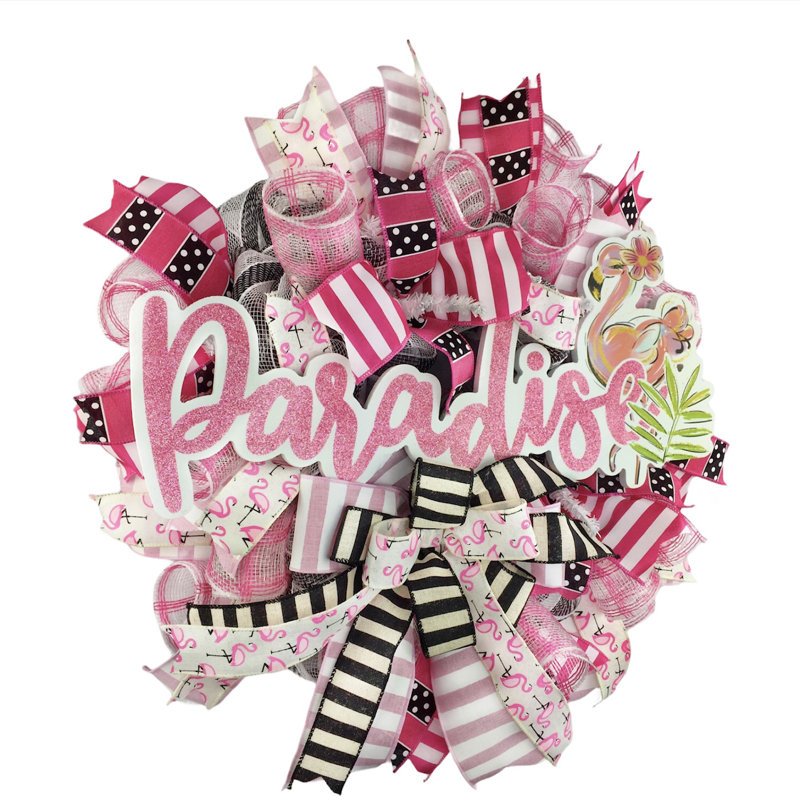 Couronne en maille 18 po Paradise Flamingo