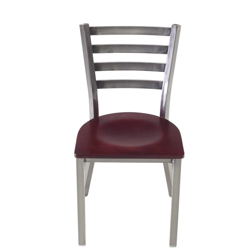Café Chair - Seat Height 17.25"H, Gray/Cherry