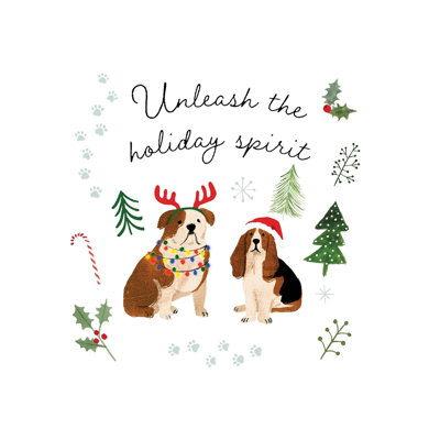 Holidogs II 1 Piece Wrapped Canvas Painting