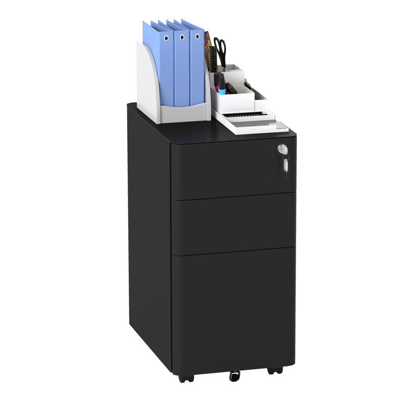 3 Drawer storage unit Filing Cabinet, Black