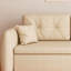 Canapé-lit moderne en cuir blanc cassé rétractable avec rangement-129767737