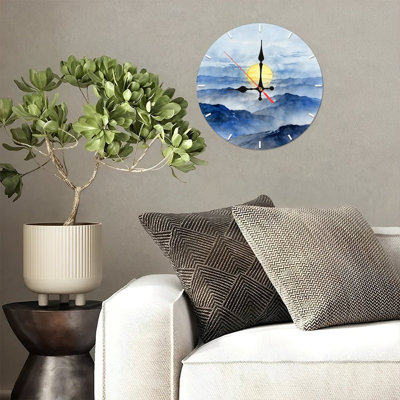 Horloge murale ronde en bois 10 po, mouvement à quartz silencieux, imprimé UV, à piles