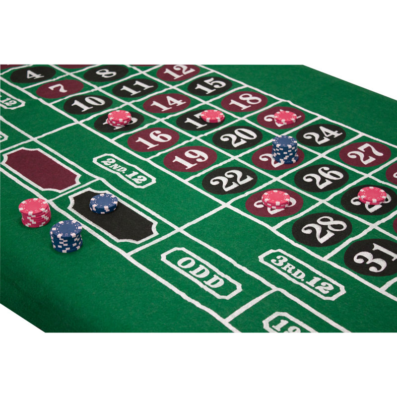 Feutre de roulette et de craps GSE 36 po x 72 po GSE, tapis de roulette de style Las Vegas et tapis de jeu de craps avec instructions