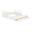 Lit de jour double avec lit gigogne simple et tiroirs, blanc