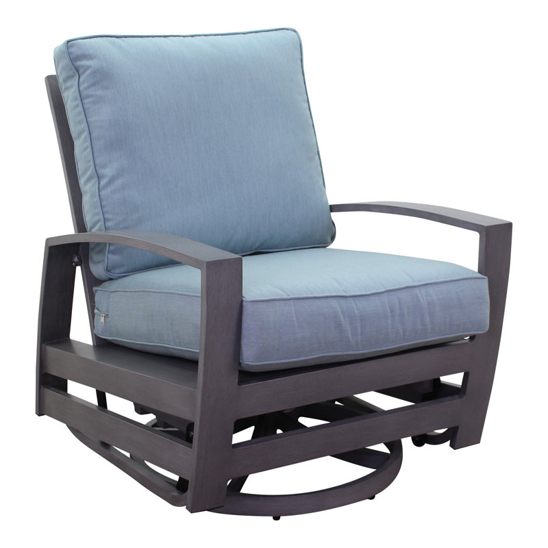 Chaise berçante pivotante avec coussins courtyard Shoaf
