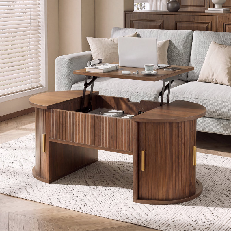 Coffee Table with Storage, Walnut