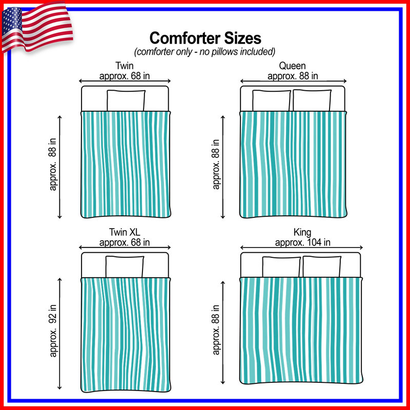 Blue  Vertical Stripes Comforter, Queen