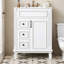 Ensemble de meuble-lavabo simple autoportant 24 po avec plateau en céramique 24 po-221251228
