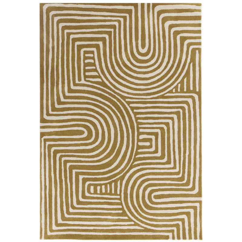 Gina Geometric Wool Hand Tufted Area Rug, Rectangle  120 x 170 cm