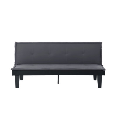 Canapé-lit de futon convertible en simili suède réglable à 5 positions 62,99 po gris foncé pour petits espaces salon bureau