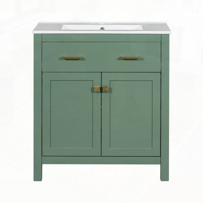 Meuble-lavabo de salle de bain avec lavabo en céramique