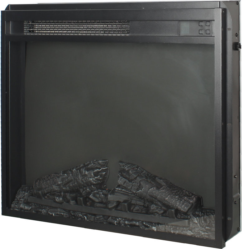 23 inch electric fireplace insert, ultra thin heater with log set & realistic flame, remote control with timer, overheating protection