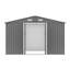Remise de rangement extérieure 10 pi x 8 pi, fondation en métal et portes verrouillables, remise à outils pour le jardin, le patio, la cour arrière, la pelouse, gris