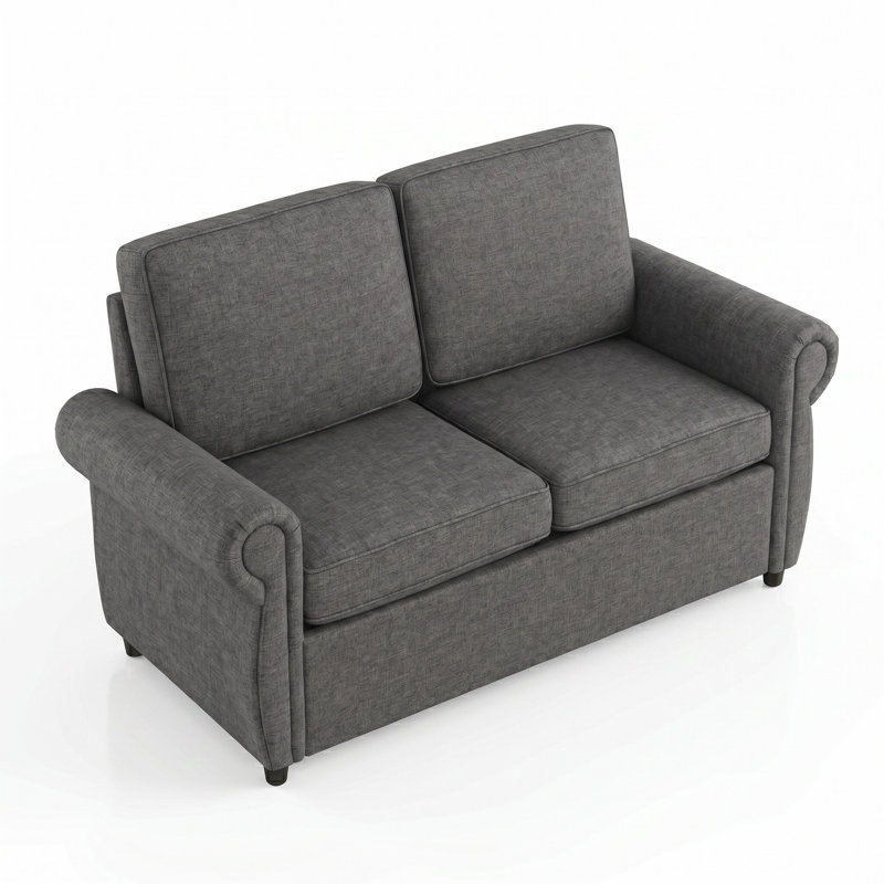 Canapé-lit 57,9 po avec matelas à mémoire de forme simple et deux ports USB pour le salon, grey