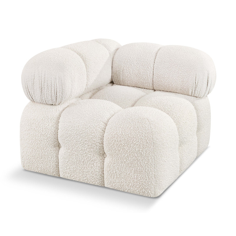 Ames 34 Wide, Cream Boucle Fabric