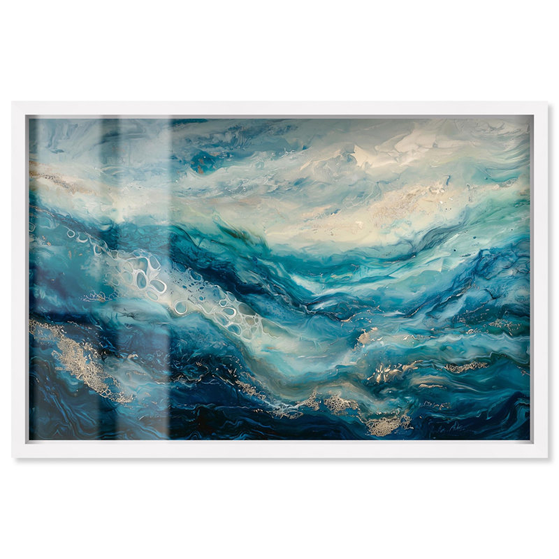 Art mural Jewel Waters, H 11 po x l 16 po, Blanc