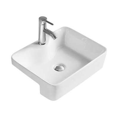 Nuie Vessels 480mm L x 370mm W White Vitreous China Rectangular Sink