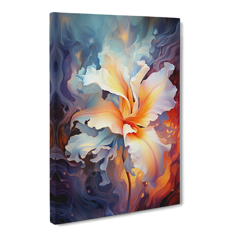 Orchid Flower Futurism - Wrapped Canvas, 50cm H x 35cm W x 3cm D