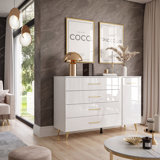 138CM Sideboard Aura II Gloss With Handles and Legs