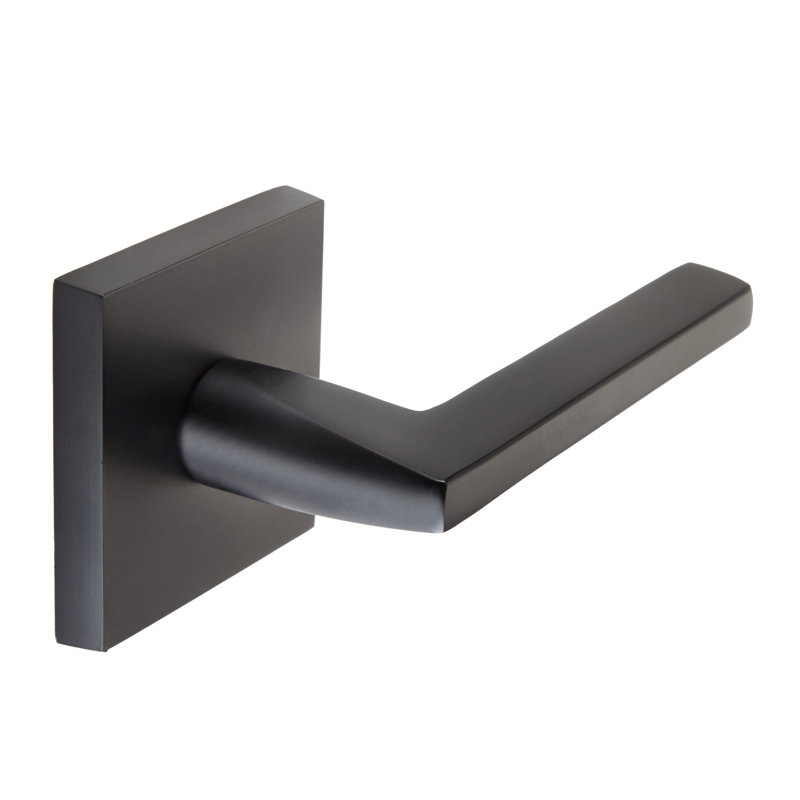 Bravura 839-7 Delray Passage Lever on Square Contemporary   Rose in Matte Black