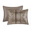 Édredon 7 pièces pour très grand lit - brun / doré, avec détails dorés bruns / dorés, motifs élégants-121228383-121228384
