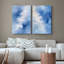 Coups de peinture abstraits, bleu vif et moderne-101791319-101791318