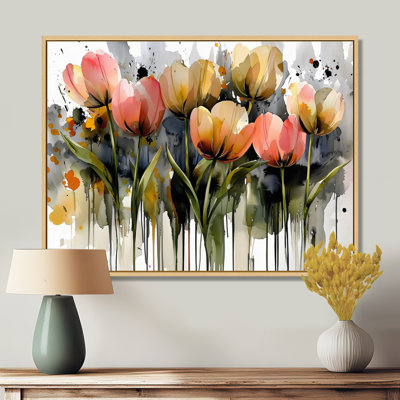Watercolors Tulips Bouquet Of Spring Blooms III - Tulipes, art mural
