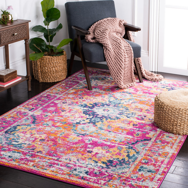 Tapis Felty 154 fuchsia / doré, Rectangle 4 pi x 6 pi
