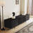 94.48" Tv Stand With Adjustable Shelves, Soft-Close Hinges & Cable Management, Metal Legs