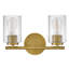 2-Light Bath Vanity Fixture with Clear Ribbed Glass-1941388315