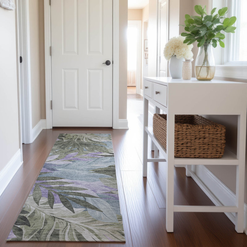 Premium Machine Washable Elize AMF1493 Floral Rug, Runner 2'3" x 7'6"