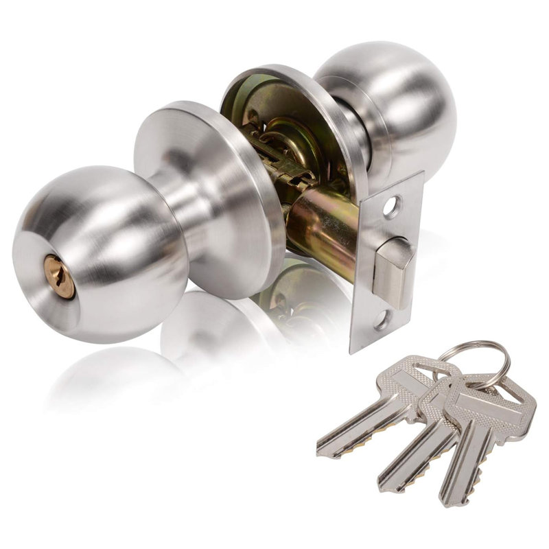 Keyed (Entry) Stainless Steel Round Knob