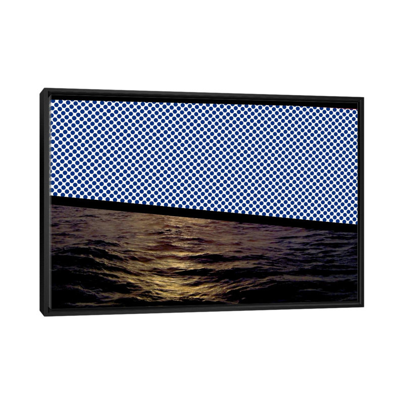 Albree Modern Sunset at Sea, impression sur toile, H 18 po x l 26 po x P 1,5 po, Toile avec cadre noir, Pas de tapis