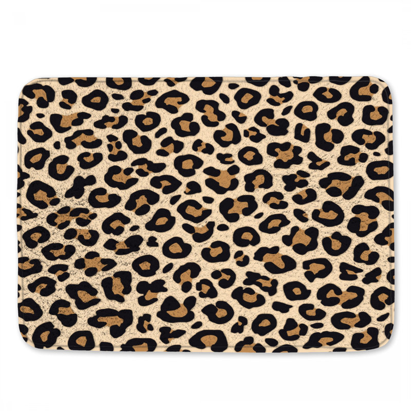 Tapis de bain à motif léopard, L 24 po x L 17 po