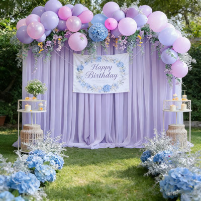 Écharpe de fenêtre à 1 panneau, voilage voilage cantonnière voûte de mariage en toile de fond décor de fête (150 x 300 cm / 59 x 118 po)